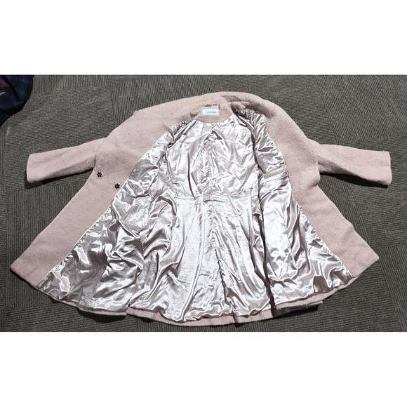Calvin Klein Wool Blend Coat Plus Size Pink Rose A-Line Flare Swing Peacoat XXL - Picture 3 of 4